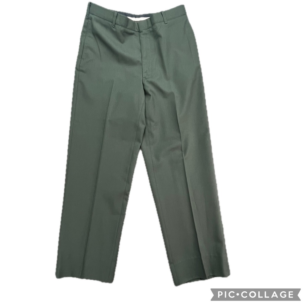 DSCP Mens Army Green Poly‎ Wool Serge Trousers Pants 35R AG 489